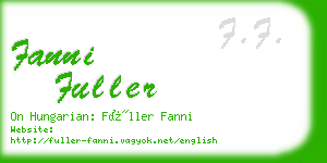 fanni fuller business card